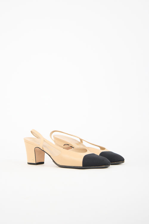 Chanel Leather CC Slingback Pump