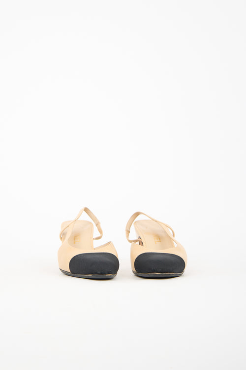 Chanel Leather CC Slingback Pump