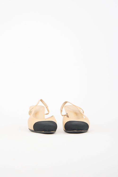 Chanel Leather CC Slingback Pump