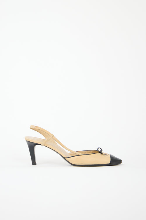 Chanel Leather CC Slingback Heel