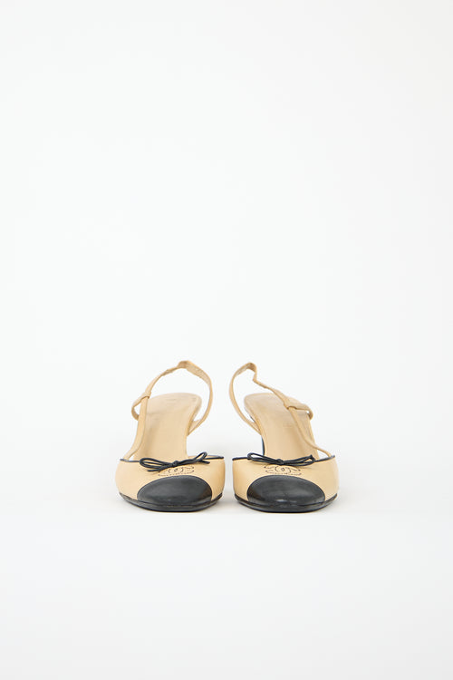 Chanel Leather CC Slingback Heel