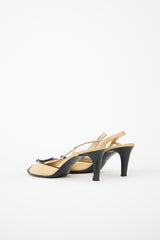 Chanel Leather CC Slingback Heel
