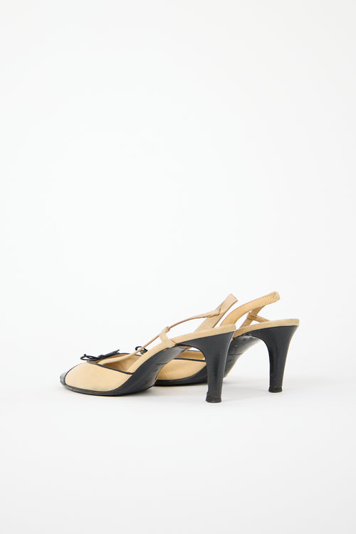 Chanel Leather CC Slingback Heel