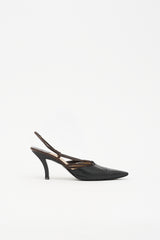 Chanel Leather CC Slingback Pump