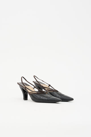 Chanel Leather CC Slingback Pump