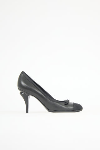 Chanel Leather Cap Toe Pump