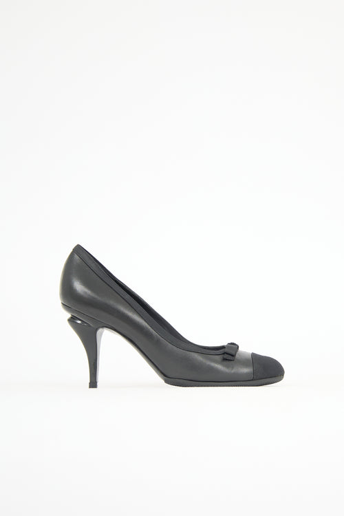 Chanel Leather Cap Toe Pump