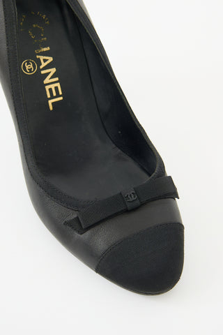 Chanel Leather Cap Toe Pump