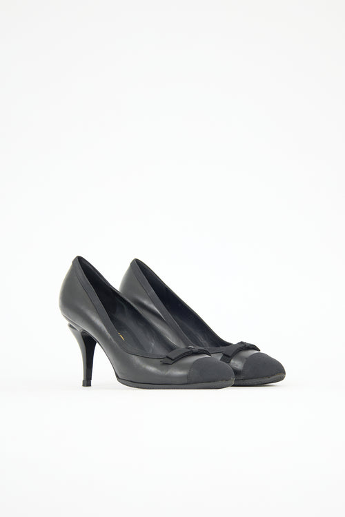 Chanel Leather Cap Toe Pump