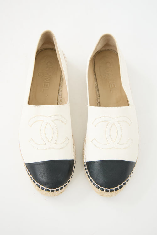 Chanel Leather CC Espadrille Flat