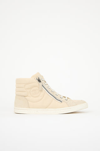 Chanel Leather High Top CC Sneaker