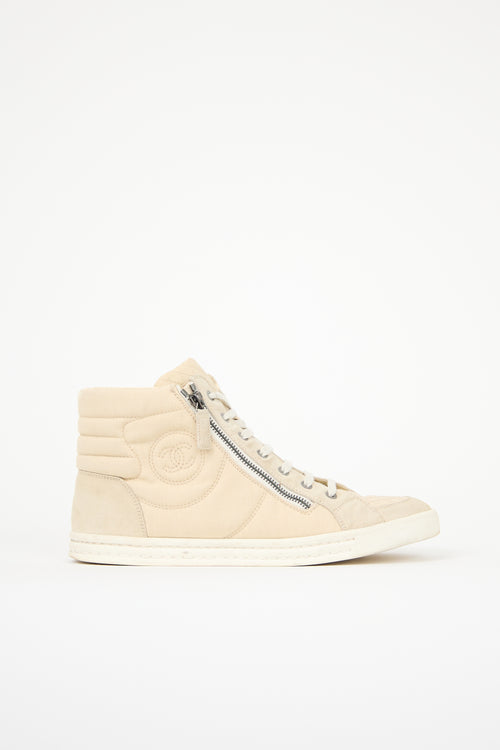 Chanel Leather High Top CC Sneaker