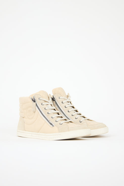 Chanel Leather High Top CC Sneaker