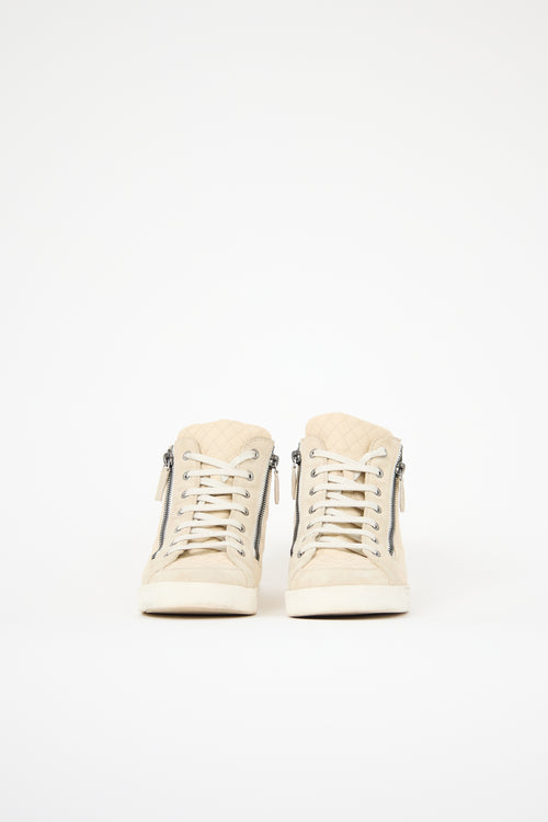 Chanel Leather High Top CC Sneaker