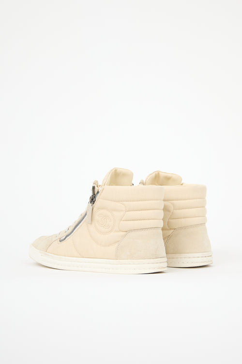 Chanel Leather High Top CC Sneaker