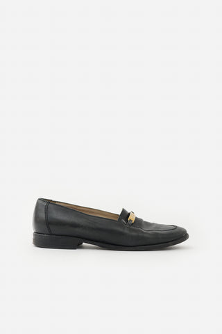 Chanel Leather Logo Plaque Loafer