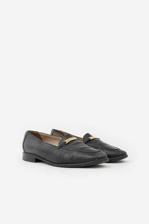 Chanel Leather Logo Plaque Loafer