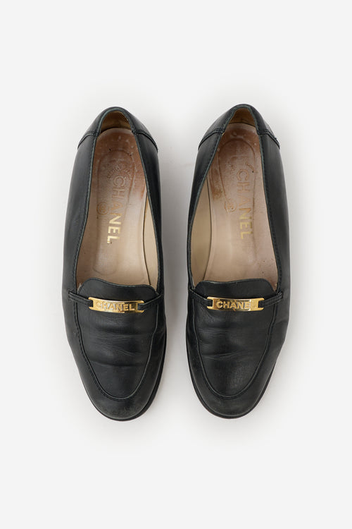 Chanel Leather Logo Plaque Loafer