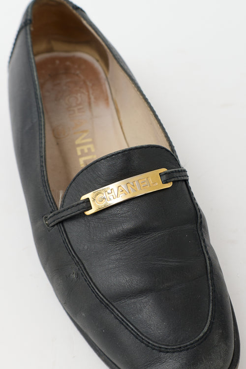 Chanel Leather Logo Plaque Loafer