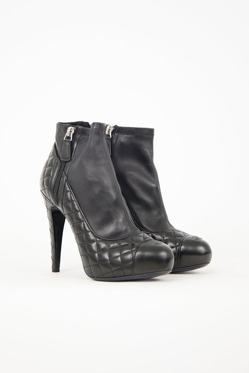 Chanel 2002 CC Quilted Leather Boot