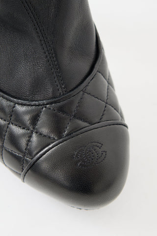 Chanel 2002 CC Quilted Leather Boot