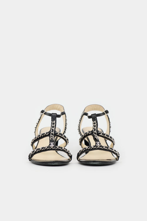 Chanel Leather Strappy  Sandal
