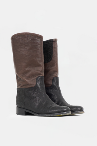 Chanel Leather Two Tone CC Boot