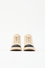 Chanel Leather & Canvas CC Boot