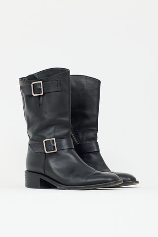 Chanel Leather Biker Boot