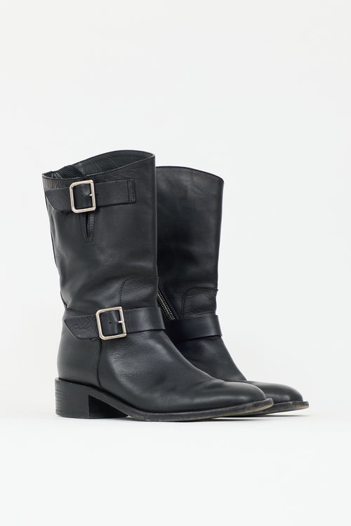 Chanel Leather Biker Boot