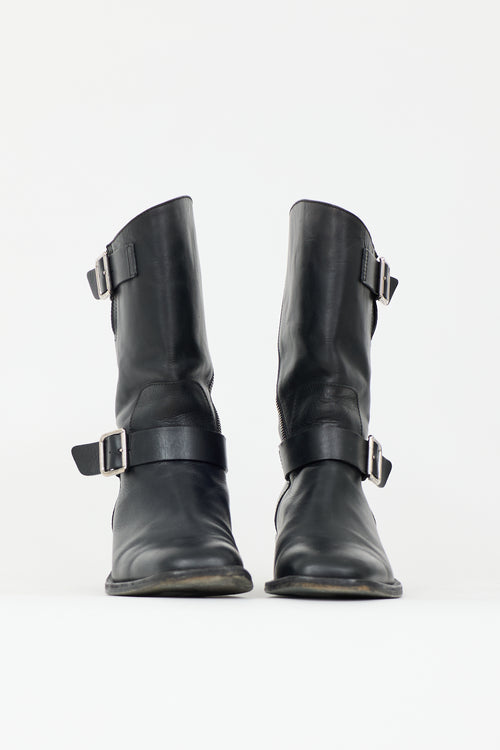 Chanel Leather Biker Boot