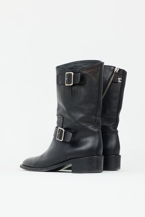 Chanel Leather Biker Boot