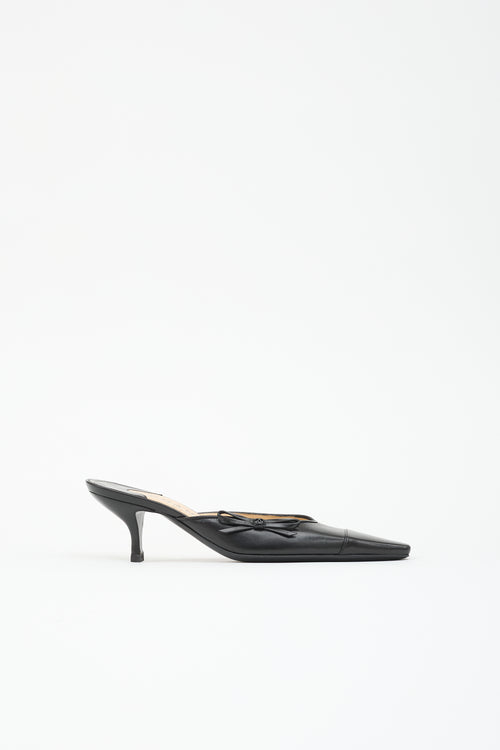 Chanel Leather Bow Mule