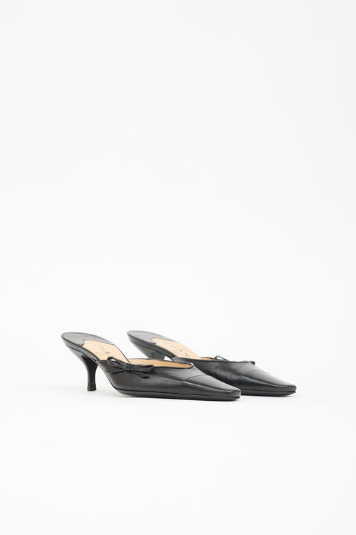 Chanel Leather Bow Mule