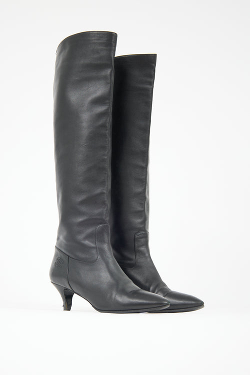 Chanel Leather CC Boot