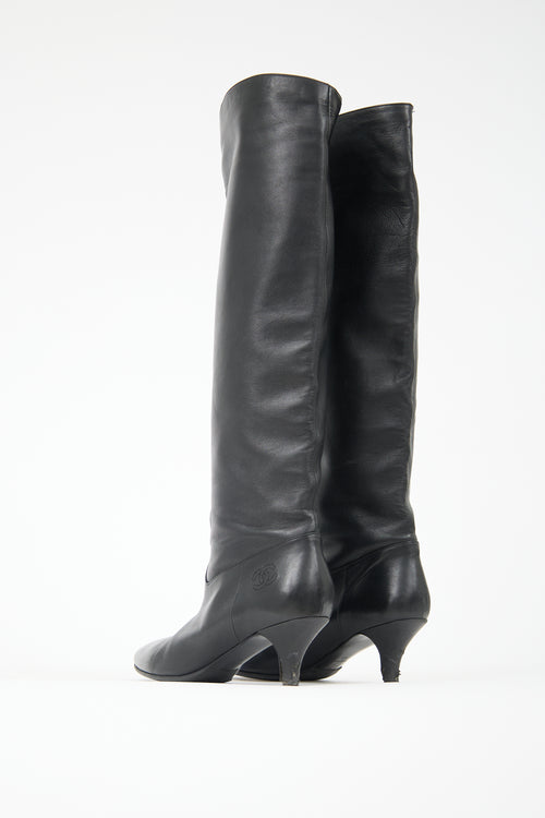 Chanel Leather CC Boot