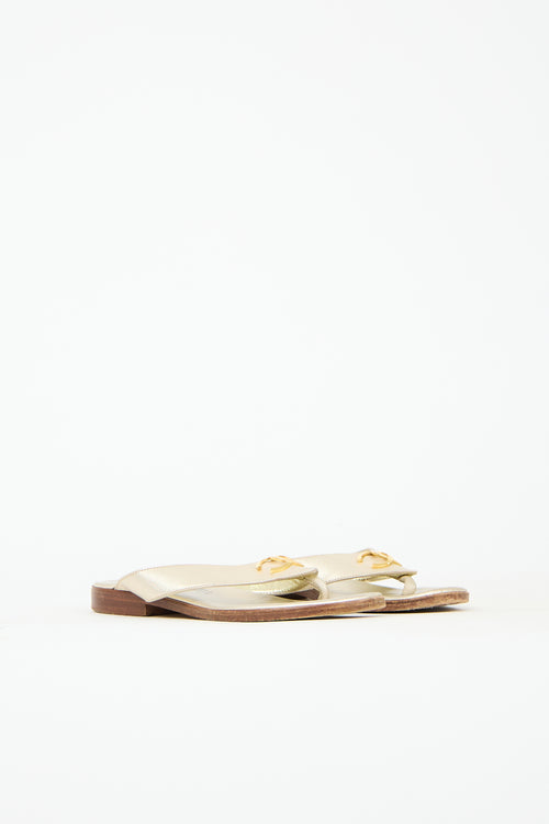 Chanel Leather CC Sandal