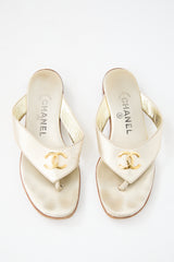Chanel Leather CC Sandal