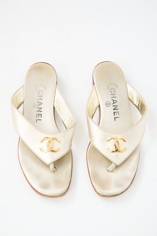 Chanel Leather CC Sandal