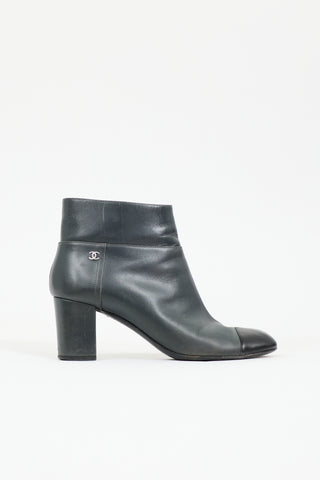 Chanel Leather CC Ankle Boot