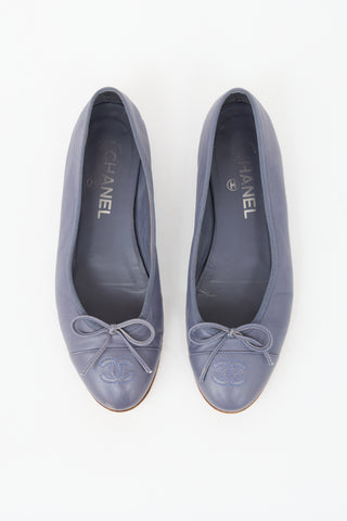 Chanel Leather CC Ballet Flat