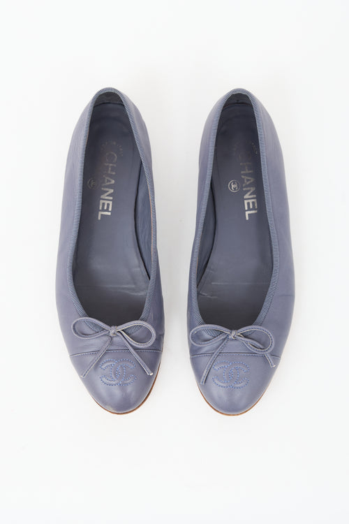 Chanel Leather CC Ballet Flat