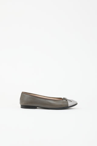 Chanel Leather CC Ballet Flat