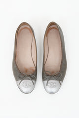 Chanel Leather CC Ballet Flat