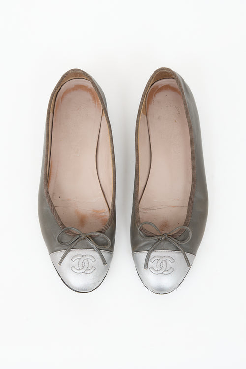 Chanel Leather CC Ballet Flat