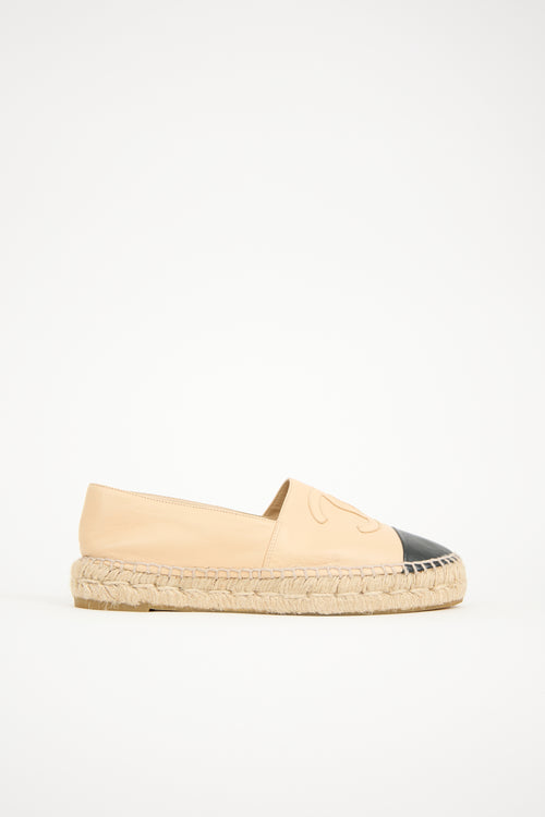 Chanel Leather CC Espadrille Flat