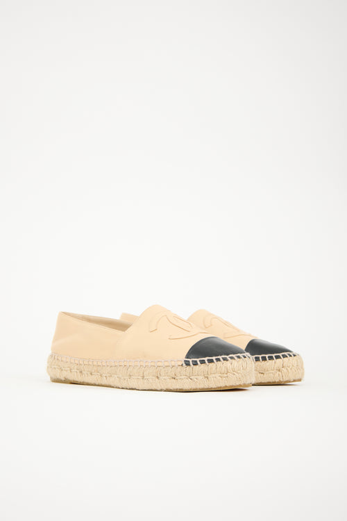 Chanel Leather CC Espadrille Flat