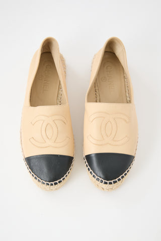 Chanel Leather CC Espadrille Flat