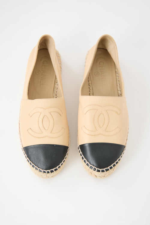 Chanel Leather CC Espadrille Flat