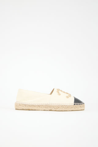 Chanel Leather CC Espadrille Flat